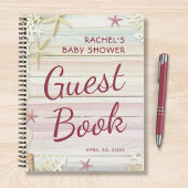 Tropical Beach Seashell Baby Showroom Guest Book Notizblock