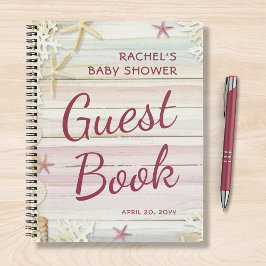 Tropical Beach Seashell Baby Showroom Guest Book Notizblock