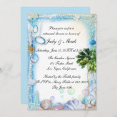 Tropical Beach Seashell Hochzeit Probe Dinner Einladung (Vorne/Hinten)