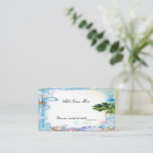 Tropical Beach Seashell Hochzeitstisch-Platzkarte Platzkarte (Stehend Vorderseite)