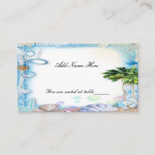 Tropical Beach Seashell Hochzeitstisch-Platzkarte Platzkarte
