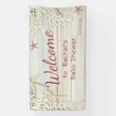 Tropical Beach Seashell Modern Boho Baby Dusche Banner (Vertikal)