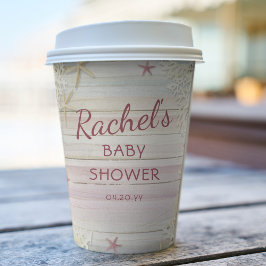 Tropical Beach Seashell Modern Boho Baby Dusche Pappbecher