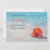 Tropical Beach Seashell Modernes Foto Hochzeit Einladung (Vorderseite)