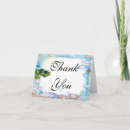 Tropical Beach Seashell Wedding Danke Karte