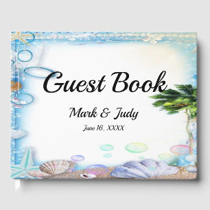 Tropical Beach Seashell Wedding Gästebuch