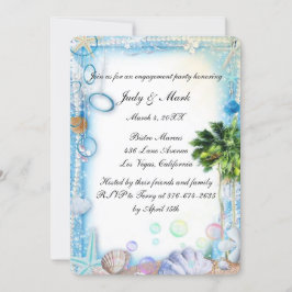 Tropical Beach Seashell Wedding Party Einladung