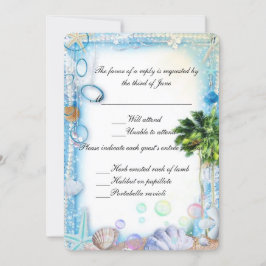 Tropical Beach Seashell Wedding Response Card Einladung