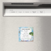 Tropical Beach Seashell Wedding rettet das Datum Magnet (In Situ (Geschirrspüler))