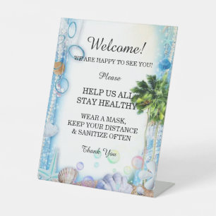 Tropical Beach Seashell Wedding Safety Sockelschild