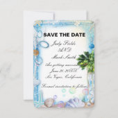 Tropical Beach Seashell Wedding speichert die Datu Save The Date (Vorderseite)