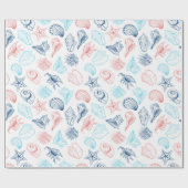Tropical Beach Seashells Pattern Geschenkpapier (Flach)