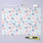 Tropical Beach Seashells Pattern Seidenpapier (Handwerk)