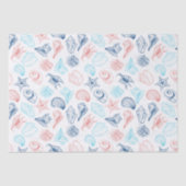 Tropical Beach Seashells Pattern Seidenpapier (Vorderseite)
