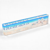 Tropical Beach Seashells Sand Namensplakette