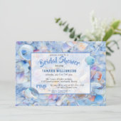 Tropical Beach Seashells Seaside Brautparty Einladung (Stehend Vorderseite)