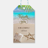 Tropical Beach, Seastar, Seashell Danke Geschenkanhänger (Vorderseite)
