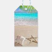 Tropical Beach, Seastar, Seashell Danke Geschenkanhänger (Rückseite)