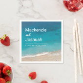 Tropical Beach Shore Türkis Ocean Wedge Serviette (Beispiel)