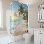 Tropical Beach Shoreline Duschvorhang (Beispiel)