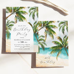 Tropical Beach Sommer 30. Geburtstag Einladung<br><div class="desc">Eleganter tropischer Strand Sommer 30. Geburtstag Einladung.</div>