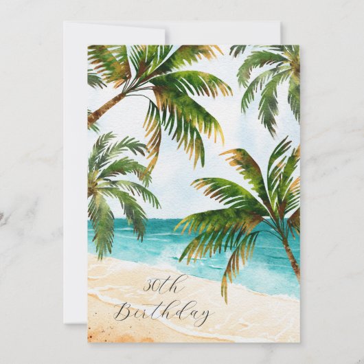 Tropical Beach Sommer 30. Geburtstag Einladung (Rückseite)