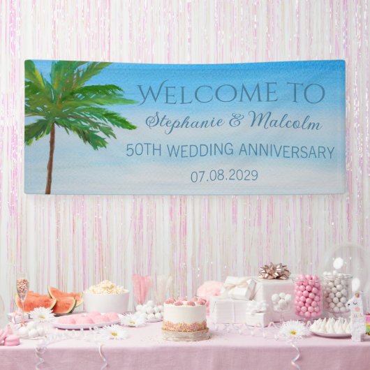 Tropical Beach Sommer 50 Jahre Hochzeit Banner (Party)