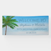 Tropical Beach Sommer 50 Jahre Hochzeit Banner (Horizontal)