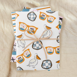 Tropical Beach Sonnenbrille zum Geburtstag Geschenkpapier Set