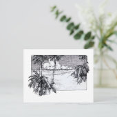 Tropical Beach South Wind Vintage Kunst Postkarte (Stehend Vorderseite)