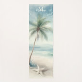 Tropical Beach Star Palm Tree Zen Name Monogram Yogamatte (Vorderseite)