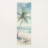 Tropical Beach Star Palm Tree Zen Name Monogram Yogamatte (Rückseite)