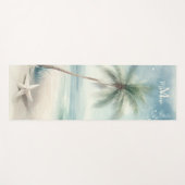 Tropical Beach Star Palm Tree Zen Name Monogram Yogamatte (Vorderseite (Horizontal))