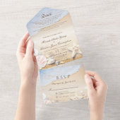 Tropical Beach Starfish and Muscheln Wedding All In One Einladung (Abreißen)