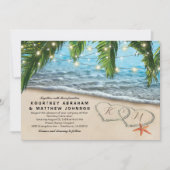 Tropical Beach Starfish Heart Shore Wedding Einladung (Vorderseite)