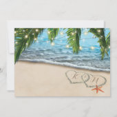 Tropical Beach Starfish Heart Shore Wedding Einladung (Rückseite)