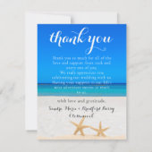 Tropical Beach Starfish in Sand Wedding Dankeskarte (Rückseite)