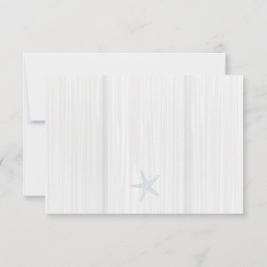 Tropical Beach Starfish Rustikale Auswahl RSVP Karte (Rückseite)