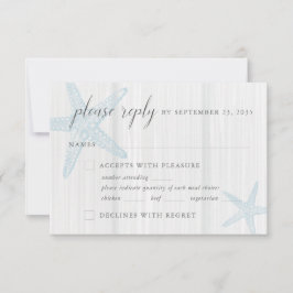 Tropical Beach Starfish Rustikale Auswahl RSVP Karte