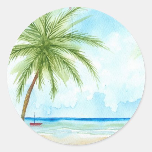Tropical Beach Sticker (Vorderseite)