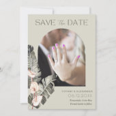 Tropical Beach Stilvolle Arch Foto Hochzeit Save The Date (Vorderseite)