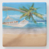 Tropical Beach Stone Untersetzer (Vorderseite)