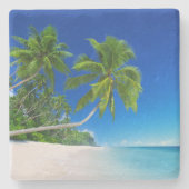 Tropical Beach Stone Untersetzer (Vorderseite)