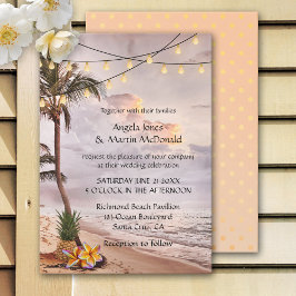 Tropical Beach String Lights Hochzeitseinladung Einladung