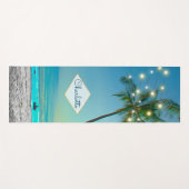 Tropical Beach String Lights Palm Trees Eigenname Yogamatte (Vorderseite (Horizontal))