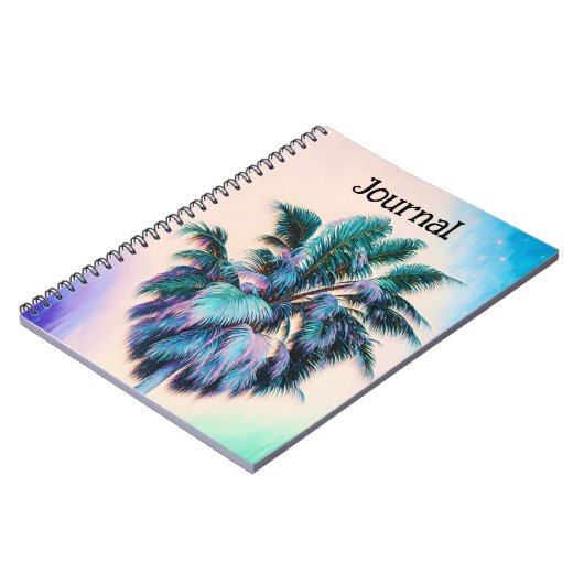 Tropical Beach Style Palm Tree Art Journal Notizblock (Linke Seite)