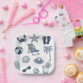 Tropical Beach Summer Crab Popsicle Seashell Ball Pappteller (Party)