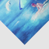 Tropical Beach Summer Girl Vacation Wasserfarbe Seidenpapier (Ausschnitt)