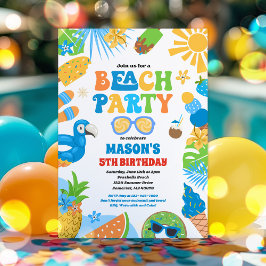 Tropical Beach Summer Ocean Birthday Party Einladung