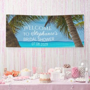 Tropical Beach Summer Palm Tree Brautparty Banner